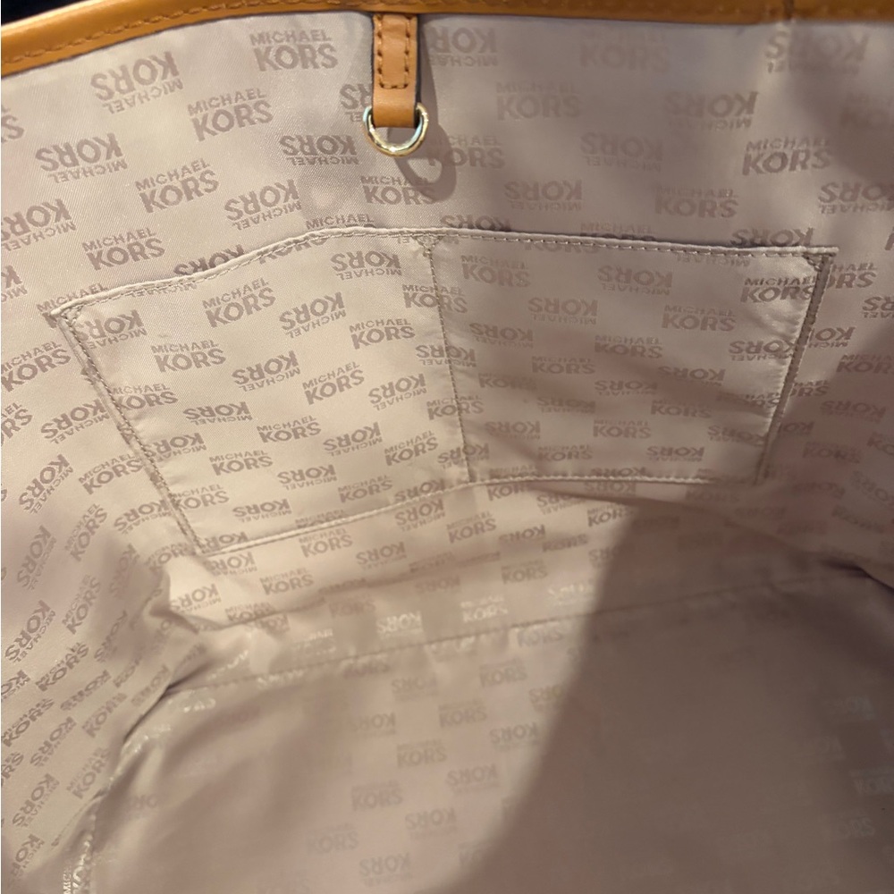 Michael Kors Tan and Brown Logo Tote - Picture 6 of 7